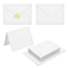 50Pack White 4x6 Envelopes, A6 Envelopes with Cards Stickers
