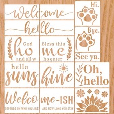 Welcome Door Mat Stencils For Painting Reusable Porch Wood Sign Template