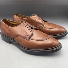 Allen Edmonds Mens Walton Oxford Size 9.5 D Brown Leather Split Toe Dress Shoe