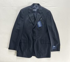 NWT Stafford Navy Windowpane Wool Cashmere 2 Button Blazer mens 40 Long 375