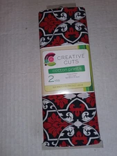 Creative Cuts Cotton Prints 2 Yds Black/Red/White New Old Stock