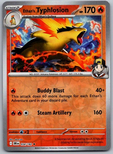 Ethan's Typhlosion Destined Rivals 034/182 Rare Reverse Holo Pokémon — English
