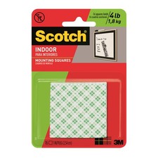 Scotch 111P 10 lbs. Capacity White Indoor Mounting Squares 1 x 1 in. Pack of 6 