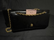 Vtg Bienen-Davis Black Handbag w/ Original Inspection Slip - 24k Gold Plated MCM