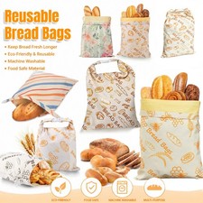 Reusable Large Beeswax Bread Bag Portabl Bread Storage Bags 12x17 Inch
