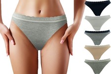 7J1 Pack of 5 Ladies Thong, SIZE M