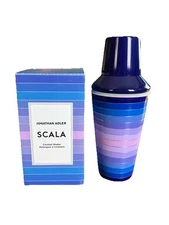 Jonathan Adler Scala Cocktail Shaker ~ Blue & Purple Striped ~ New NIB