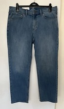 Marks And Spencer Straight Fit Cotton Rich Jeans With Stretch W36  L31  Blue