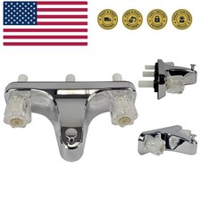Mobile Home RV Tub Shower Center-Set Faucet, 8 inch, 2-Handle, Chrome with Cl...