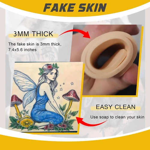 20Pcs Tattoo Practice Skin Kit with Transfer Paper, 5Pcs 3Mm Thick Fake Skin and image 4