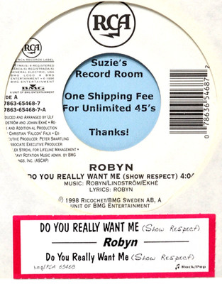 Robyn Do You Really Want Me Jukebox Strip & R&B 45 7'' Vinyl -COUPONS!