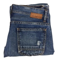 Jeanswest Womens Distressed Worn Look Straight Blue Denim Rigid Jeans Size 8 VGC