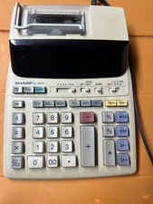 Sharp EL-1801V Portable 12-Digit 2-Color Serial Printing Calculator Tested Works