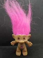 Pink Hair Vintage Gem Star Jewel Belly Treasure Troll by Ace Novelty 3 Inches