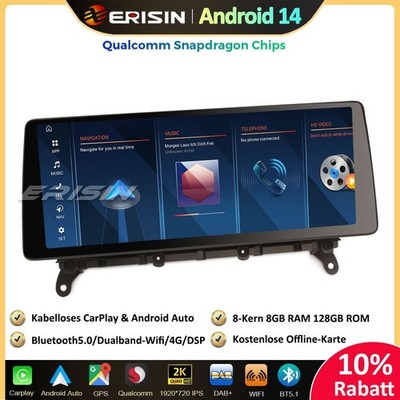 12.3'' 128GB Android 14 Autoradio GPS Für BMW X3 F25 CIC iDrive DAB+ CarPlay Wifi