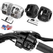 Black Chrome Handlebar Control Switch Housing Cover For Harley Dyna Super Glide