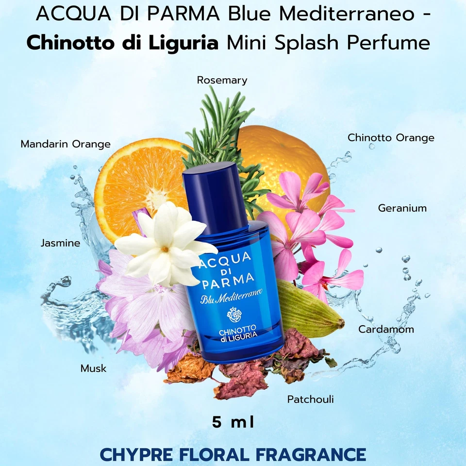 Acqua di Parma Blu Mediterraneo 5 piezas 0,16 oz mini eau de toilette conjunto aroma unisex Foto 3 de 4