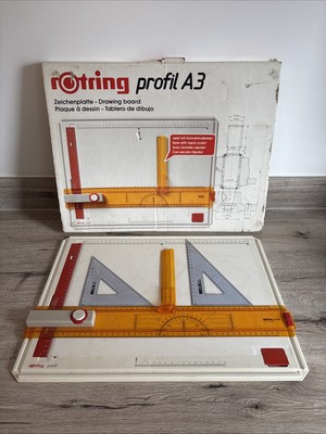 Vintage Rotring Profil A3 Zeichenbrett - West German ART: 522231 + Extra Quadrate