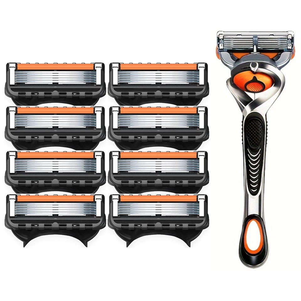 QUIKZ RAZOR BLADES FOR GILLETTE FUSION 5 PROGLIDE BLADES REPLACEMENT RAZOR + HANDLE