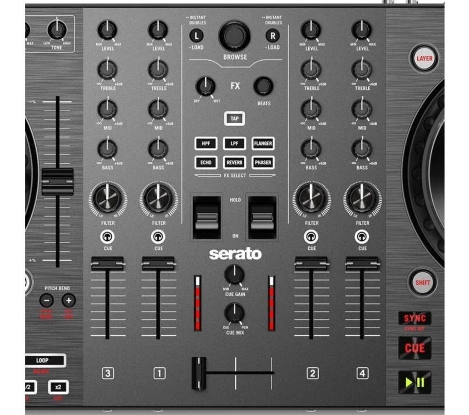 Numark NS4FX DJ Deck Controller - Black - Image 2 of 4
