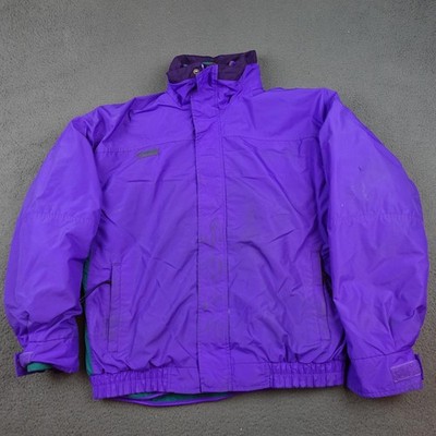Vintage Columbia Jacket Mens Large Purple Teal Bugaboo Fleece Lined Nylon 90s