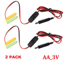 2 PACK 2xAA LR6 3V USB Battery Eliminator Replacement USB Power Supply Cable 1m