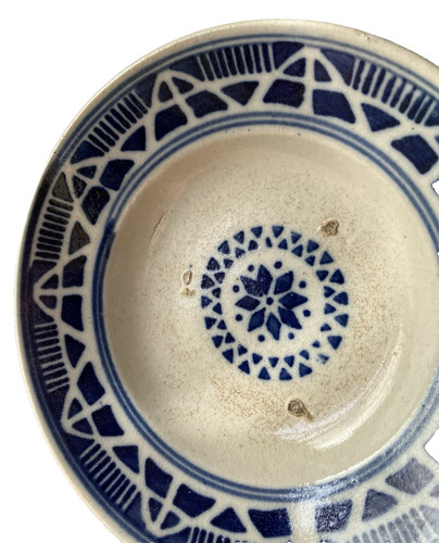 Vietnamese pottery bowl Bat Trang Song Be vintage antique Vietnam blue white