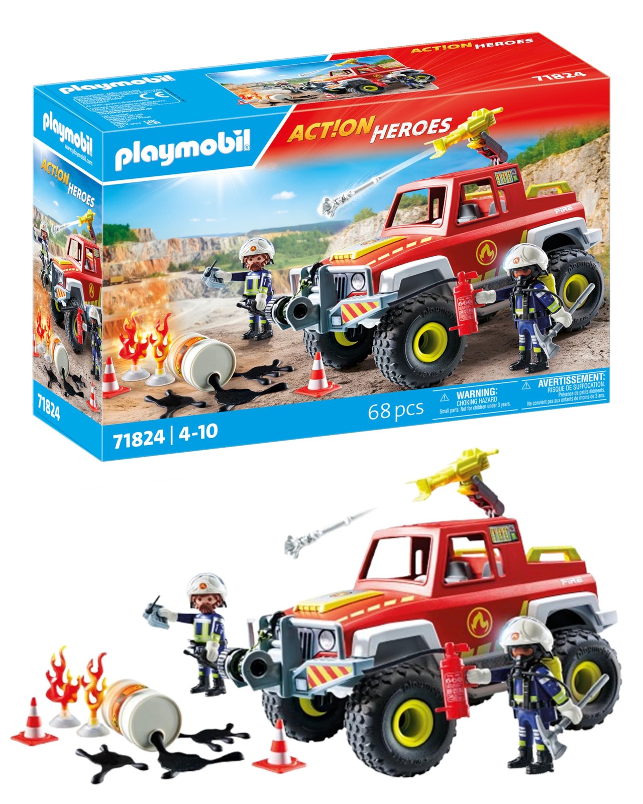 PLAYMOBIL   Action Heroes   Brandweertruck   Brandweerauto   Speelgoedauto   Spe