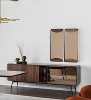 Sideboard Kommode Anrichte Spiegel Holz Modern Braun Set Garnitur