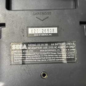 Sega Game Gear Console, Battery Pack & 4 Games, Sonic 2, MLB, Shinobi