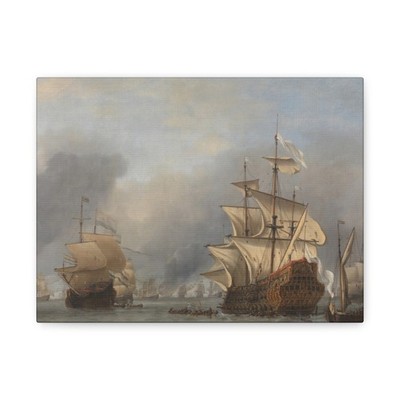 Willem van de Velde (II) - De verovering van het Engelse - Canvas Wall Art