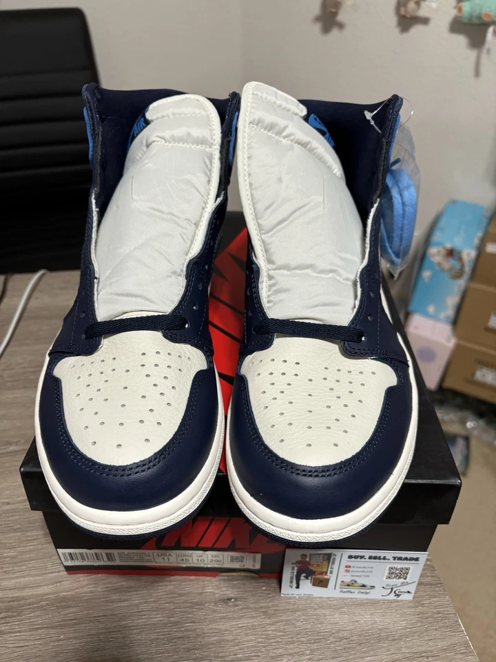 Air Jordan 1 ретро оригинальный высокий обсидиан размер 11 не бывший в обращении 2019 - Изображение 3 из 4