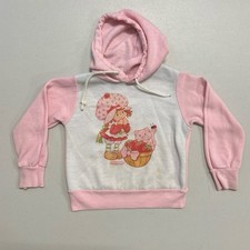 Vintage 1980s Strawberry Shortcake Hoodie Size 4T Pink Cream Cupcake