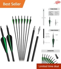 Versatile 31-Inch Mixed Carbon Arrows - 7pcs for Compound and Recurve Bows