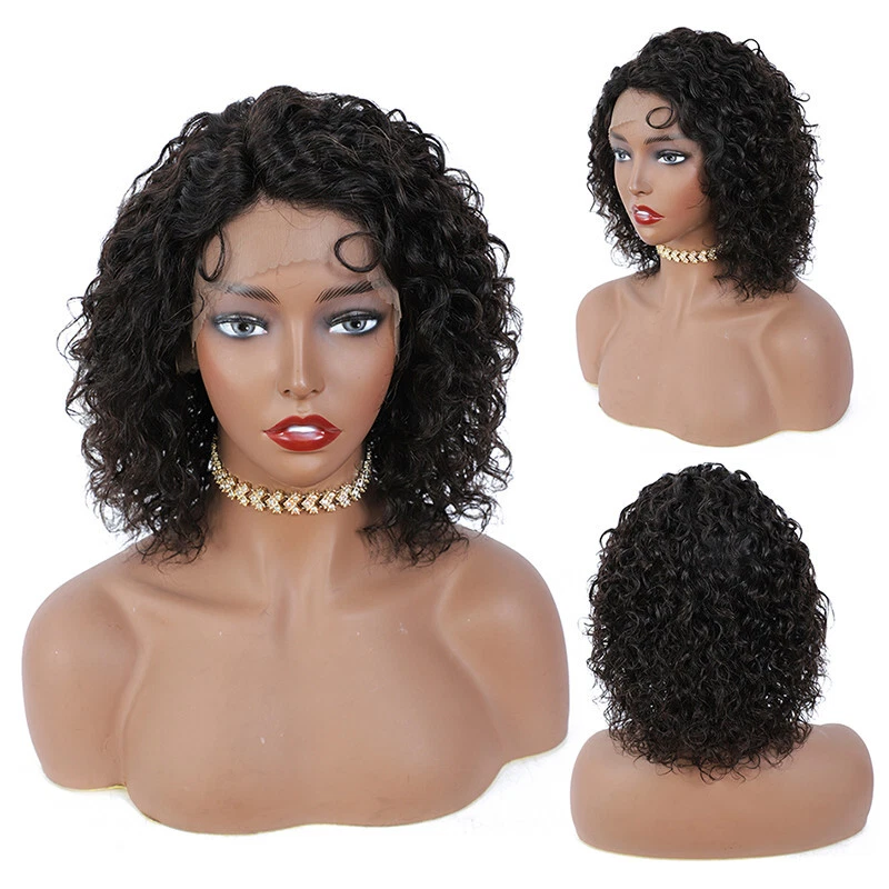 Encaje parte en T cabello humano color ombre negro onda de agua brasileña pre arrancada Foto 2 de 4