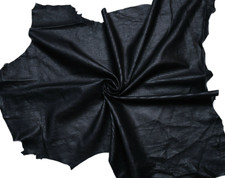 LEDER TIP 1204-LY, Lederreste, 1 Lederhaut, schwarz nappa, geprägt