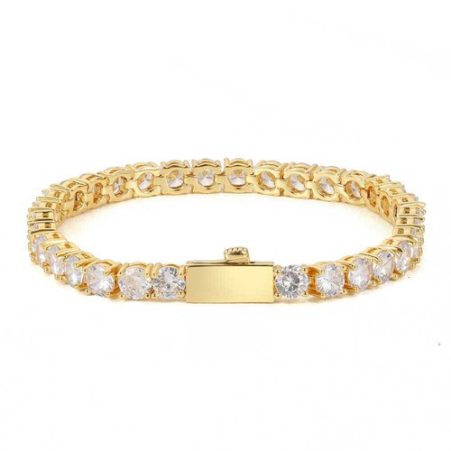 Hip Hop Mens Tennis Bracelet Ice Out Gold Silver Chain Bling CZ Crystal Gift - Picture 6 of 24