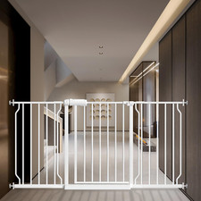 57.5"-62" Extra Wide Auto Closing Baby Safety Gate for Stairs  Doorways, Pressu