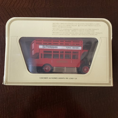 VTG SCHWEPPES Matchbox Lesney 1978 Models Yesteryear Y23 AEC S TYPE OMNIBUS NIB - Picture 4 of 5