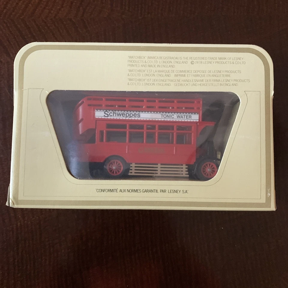 VTG SCHWEPPES Matchbox Lesney 1978 Models Yesteryear Y23 AEC S TYPE OMNIBUS NIB - Image 4 of 4