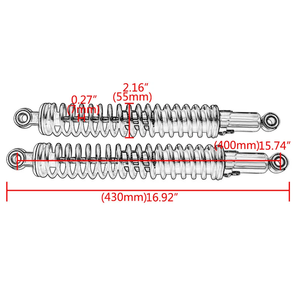 15.75" 400mm Motorcycle ATV Rear Shock Absorber Suspension For Honda XL100 TL125 Foto 4 de 4