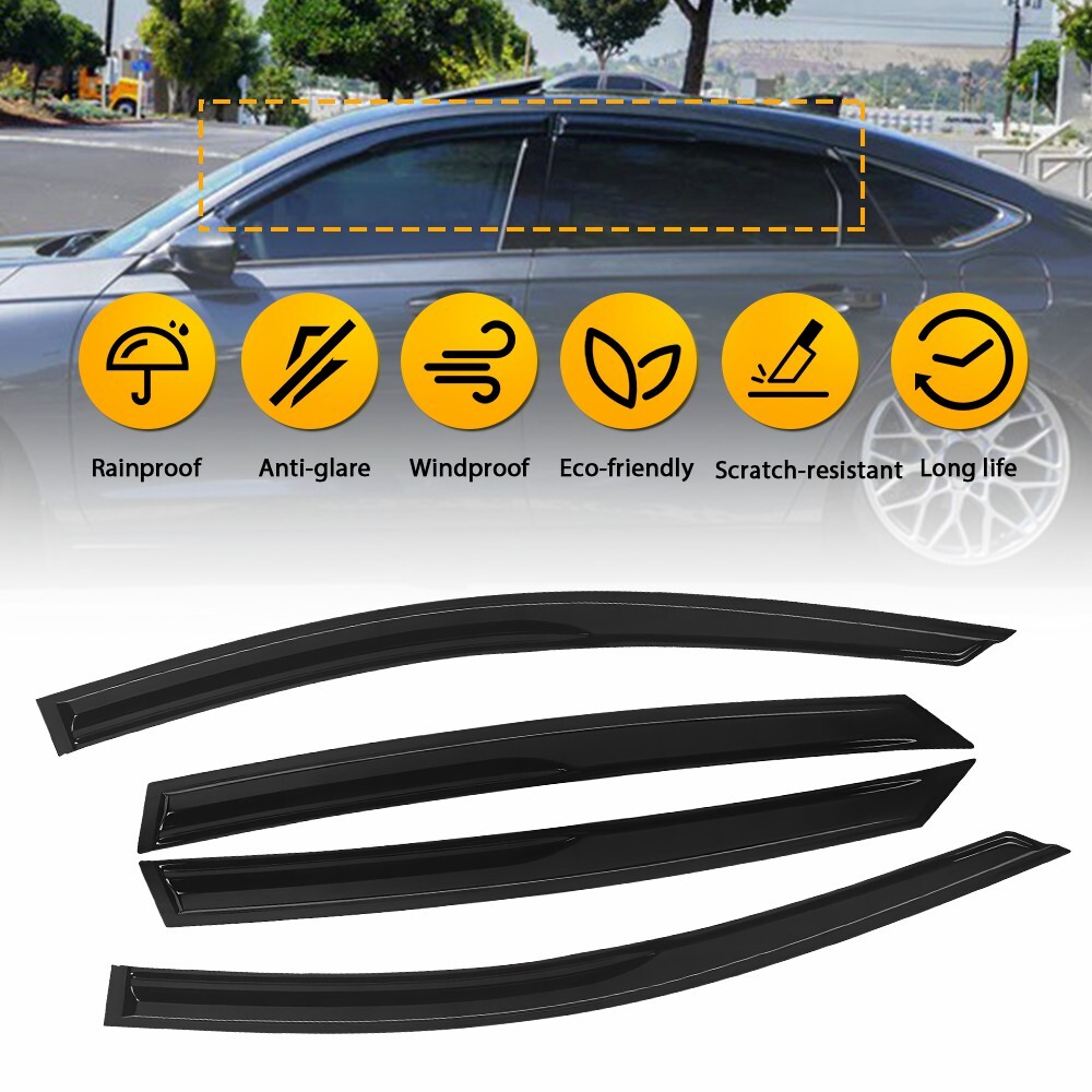 FOR 2023-2024 HONDA ACCORD 11TH JDM AERO M STYLE 3D WAVY WINDOW VISOR RAIN GUARD