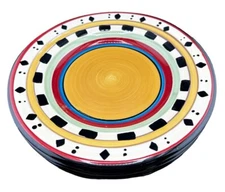 PHILIPPE RICHARD HAND PAINTED TIMBERLAND SALAD PLATES - SET OF 4