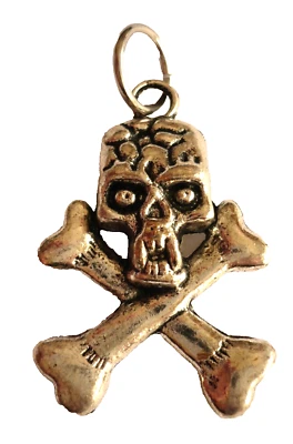 Totenkopf mit Knochen Anhänger Tibet Silber Schmuck NEU - Bild 1 von 2