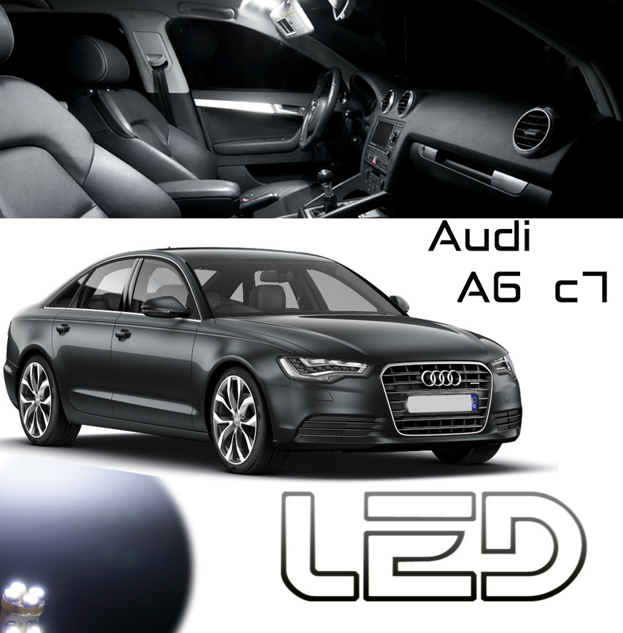 Pack LED Blanc Habitacle Audi A6 C7 pour Éclairage de Sol et Plafonnier