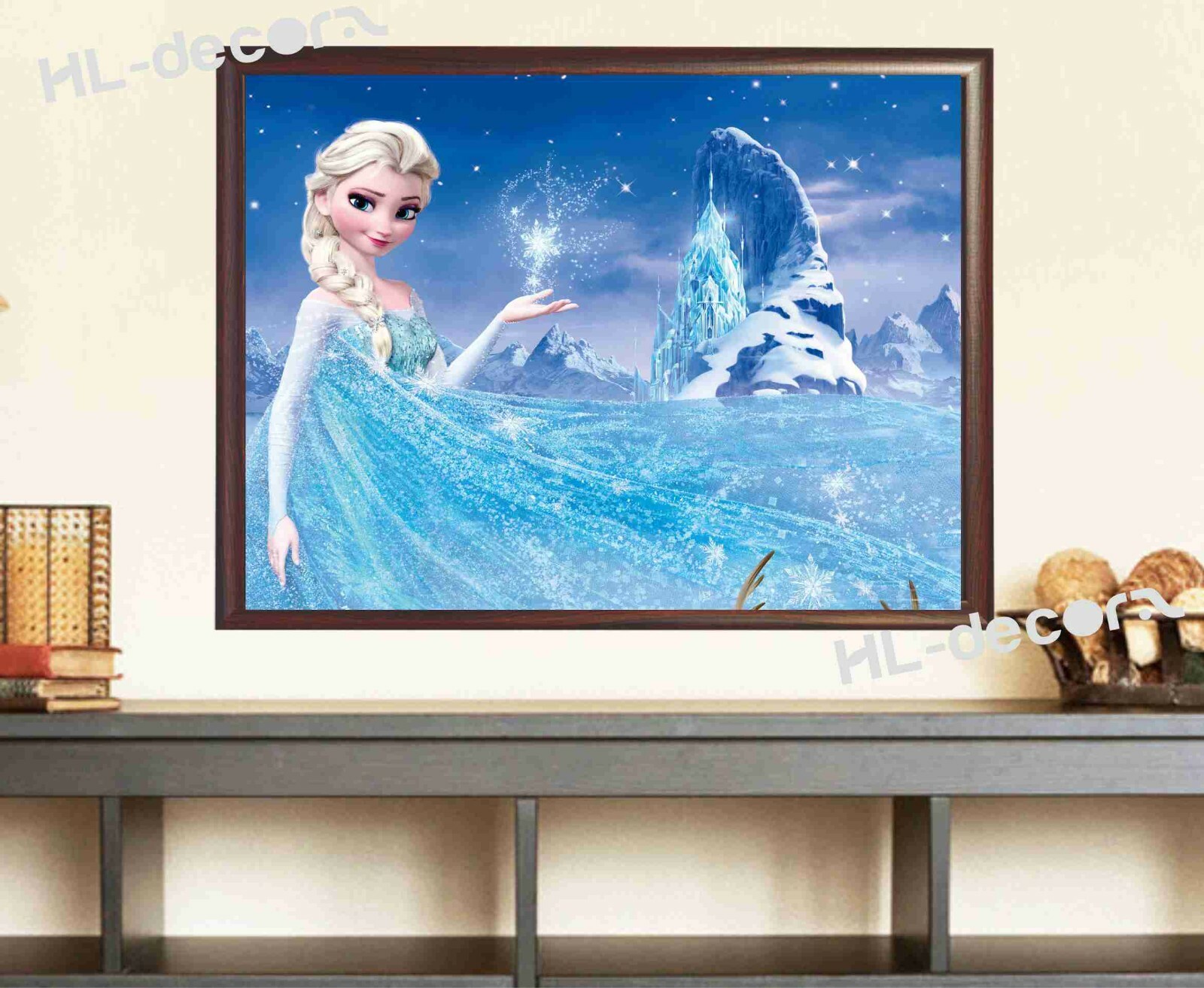 UNFRAMED Queen Elsa disney frozen star  Canvas Print Poster High Quality