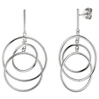 OhrhäNger HäNgerstecker 3 DüNne Ringe Aus 925 Silber Ohrringe Ohrschmuck, Damen