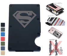 DC Super Hero Superman RFID Blocking Wallet Money Clip Men Credit Card Holder