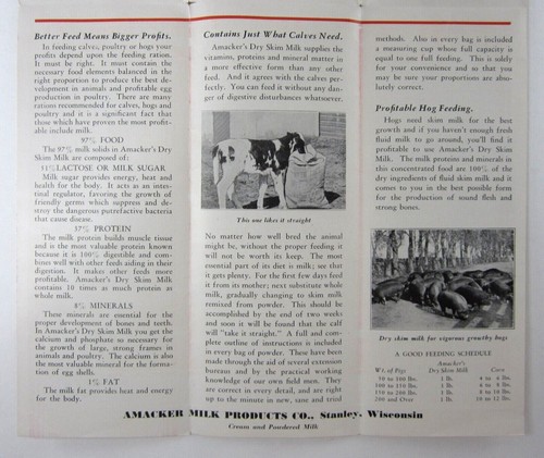 Brochure vendita pollame mangime pollo Amacker's vintage Stanley WI 1930s - Foto 6 di 9
