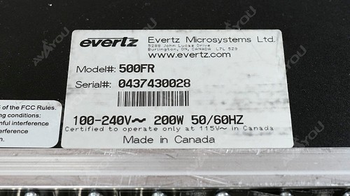 Evertz 500FR Exponent Frame w/ 7x 520DD-AESU Dolby E/AC-3 Decoder 1x PS - Picture 8 of 8